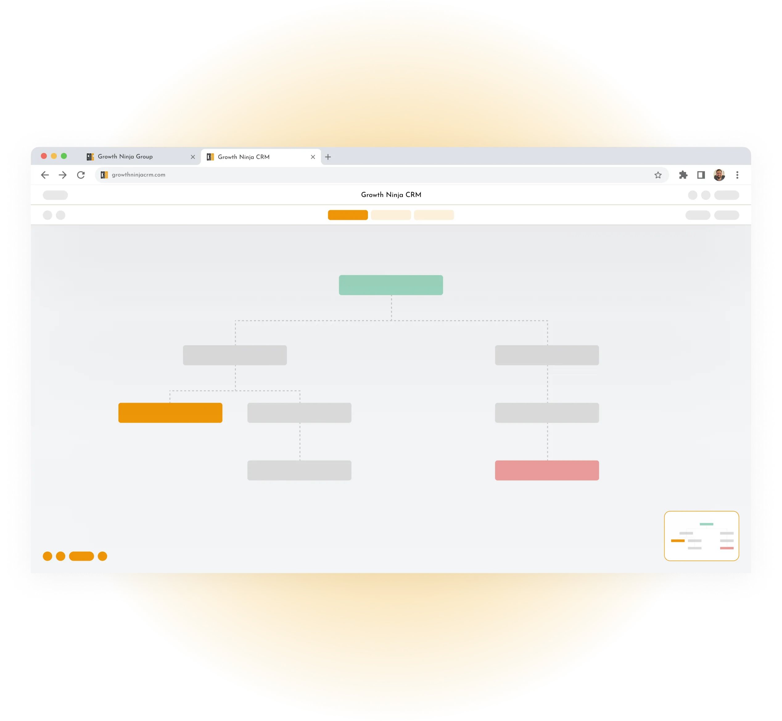 Growth Ninja CRM visual workflow and marketing automation builder